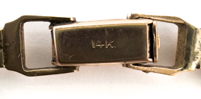 Bulova - Gold Ladies Watch with Rubies and Diamonds