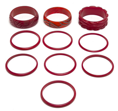 Bakelite Bangle Bracelets, Group of 10