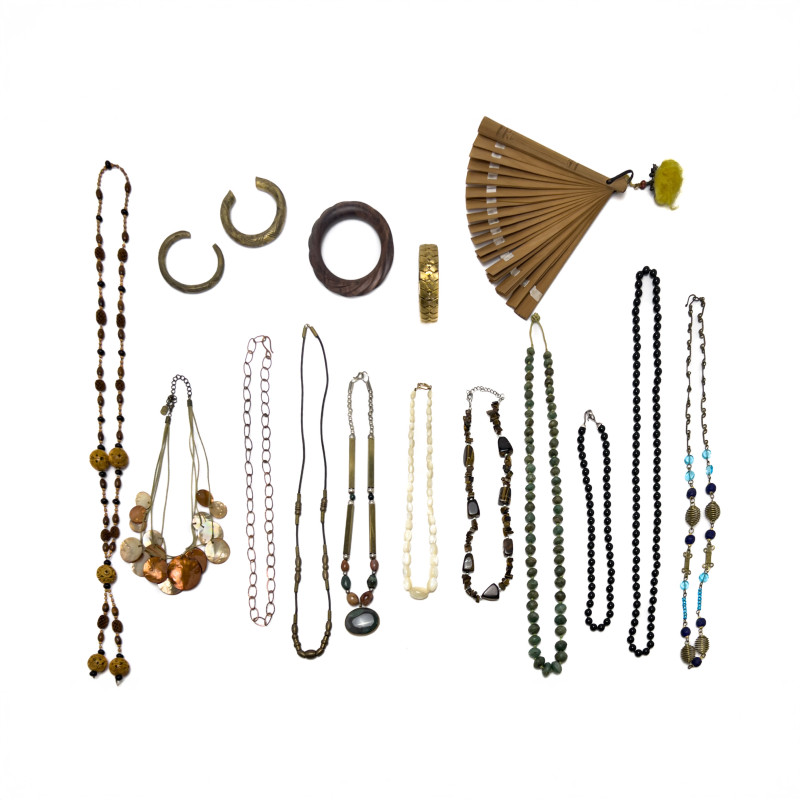 Hardstone Beaded Necklaces and Other Accessories, Group of 15+