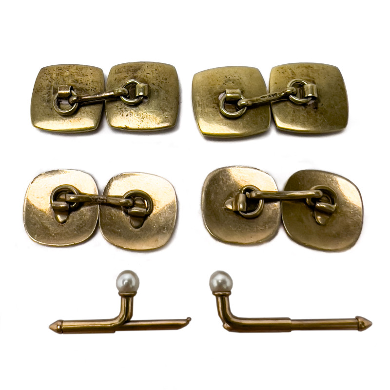 Gold Cufflinks and Shirt Studs, Group of 6
