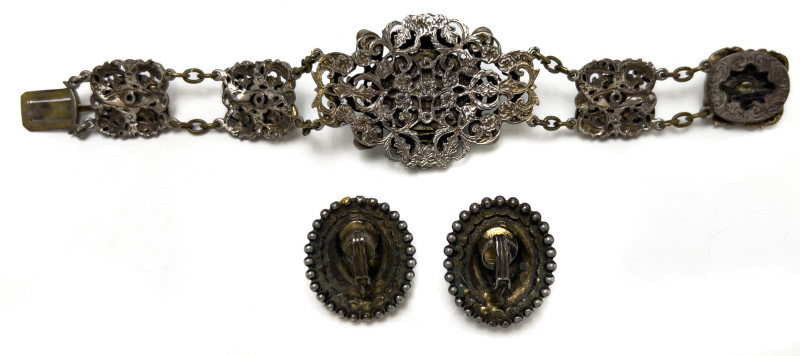 Silver Bracelet and Earrings