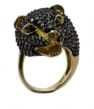 Sterling Panther Rings and Snake Bracelets, Group of 4