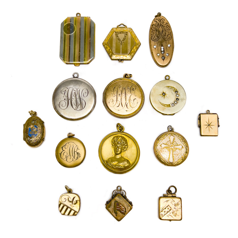 Victorian Lockets, Group of 14