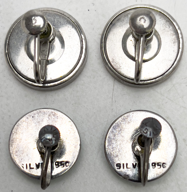 Silver Bracelet, Earrings, and Napkin Rings, Group of 5