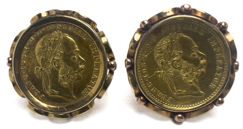 Two Franz Joseph Gold Coin Rings