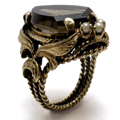 Image for Lot Gold, Topaz, and Seed Pearl Ring