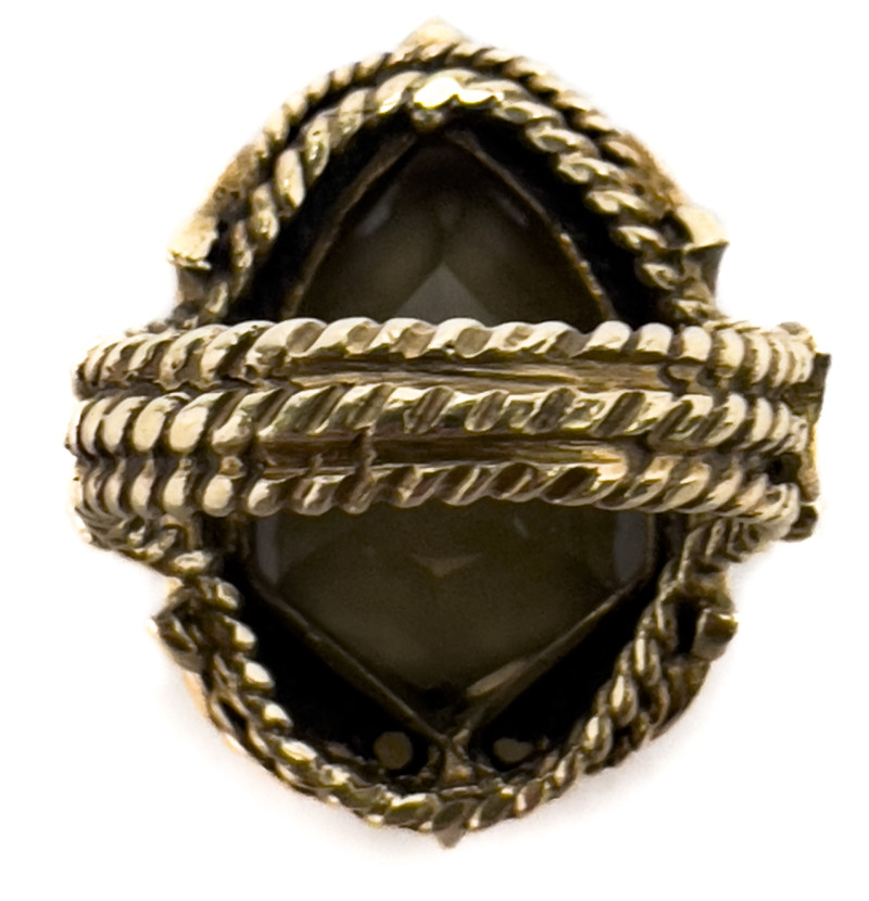Gold, Topaz, and Seed Pearl Ring
