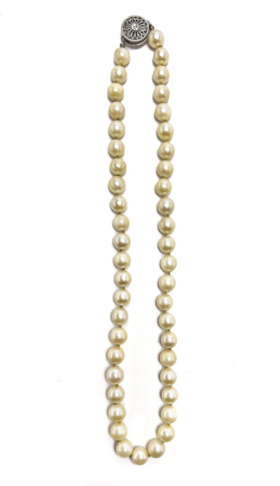 Pearl Necklace with White Gold Clasp