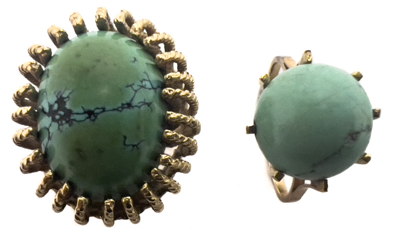 Gold and Turquoise Rings, Group of 2