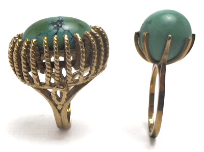 Gold and Turquoise Rings, Group of 2
