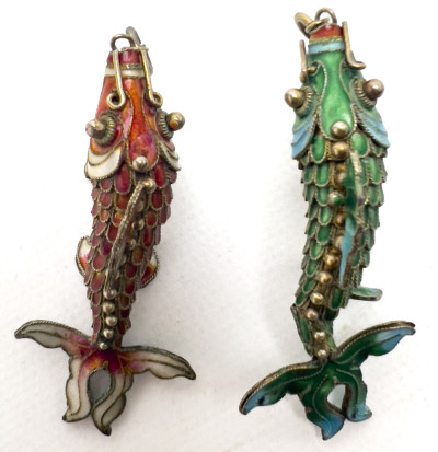 Chinese Gold and Enamel Pendants, Group of 4