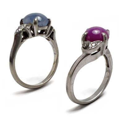Image for Lot Two White Gold Star Sapphire Diamond Rings