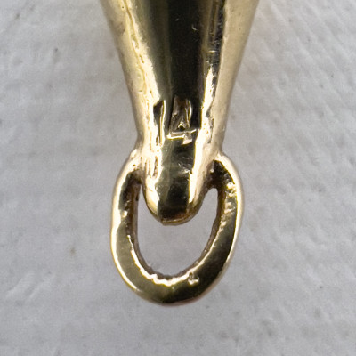 Pair of Gold and Onyx Earrings and Gold Elsa Peretti Style Pendant