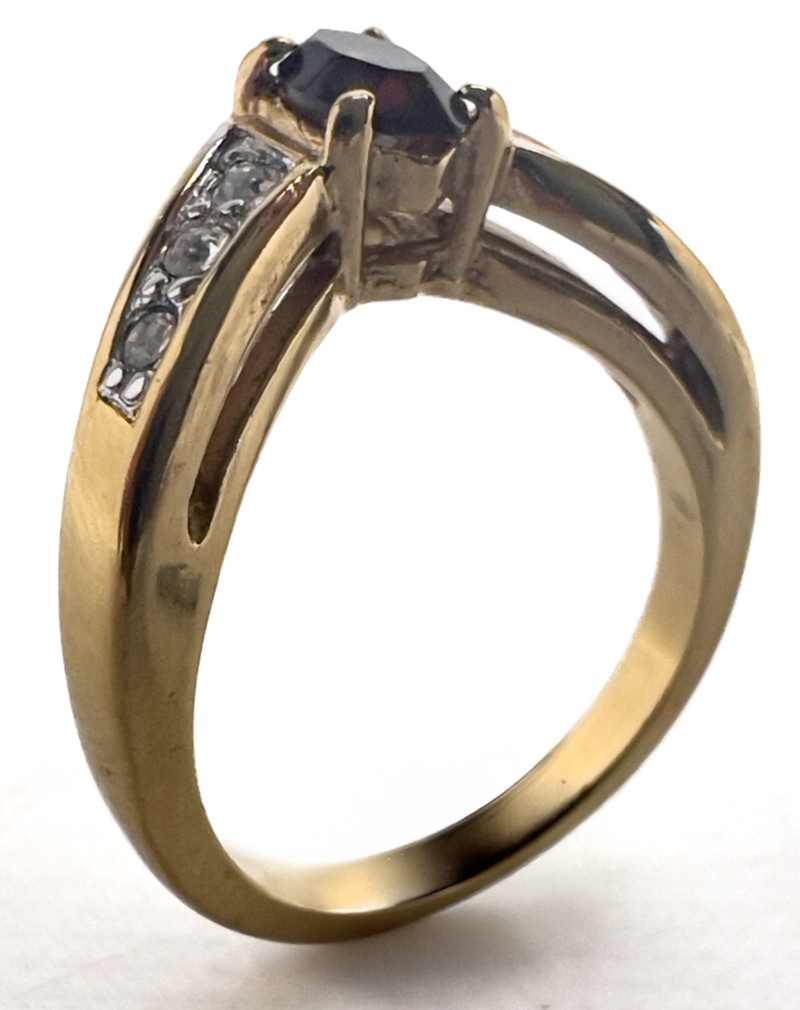 Gold Citrine Ring, Blue Topaz Ring, and Diamond Ring