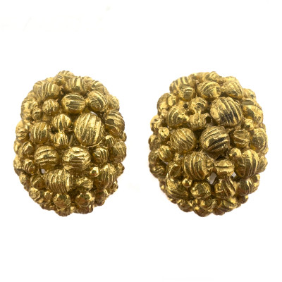 Image for Lot David Webb - Gold Earrings