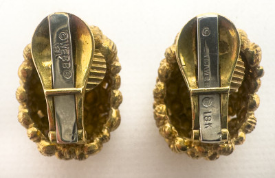 David Webb - Gold Earrings