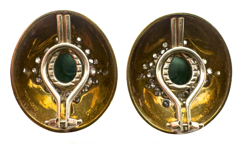 Boris LeBeau - Gold, Emerald and Diamond Earrings