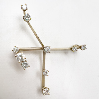 Gold and Diamond Constellation Brooch