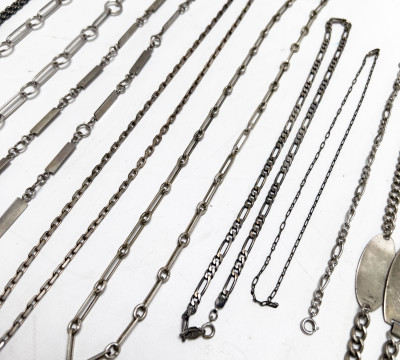 Sterling Silver Chains, Group of 14