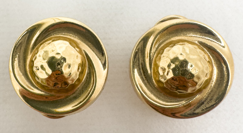 Gold Bangles and Earrings, Group of 3