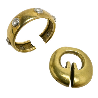 Image for Lot Gold and Diamond Ring and Gold Charm