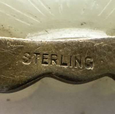 Jade and Sterling Silver Brooch