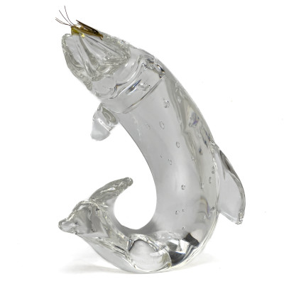 Image for Lot Steuben Glass - Trout with Fly