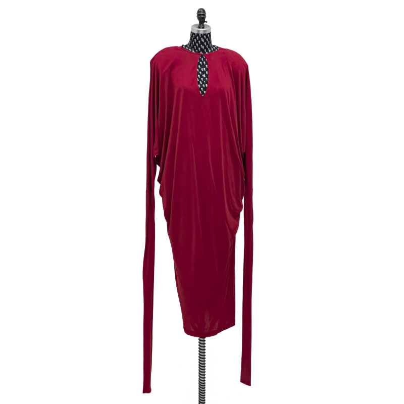 Norma Kamali - Red Dress with Oversized Sleeves