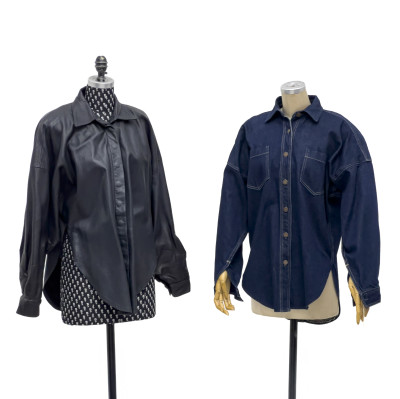Image for Lot Norma Kamali - Leather and Denim Jackets, 2 Pieces