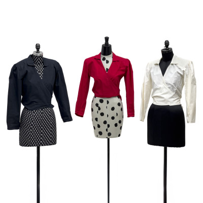 Image for Lot Norma Kamali - Collared Wrap Shirts, Group of 3