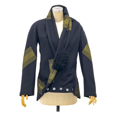 Image for Lot Yohji Yamamoto - Black and Gold Wool Coat