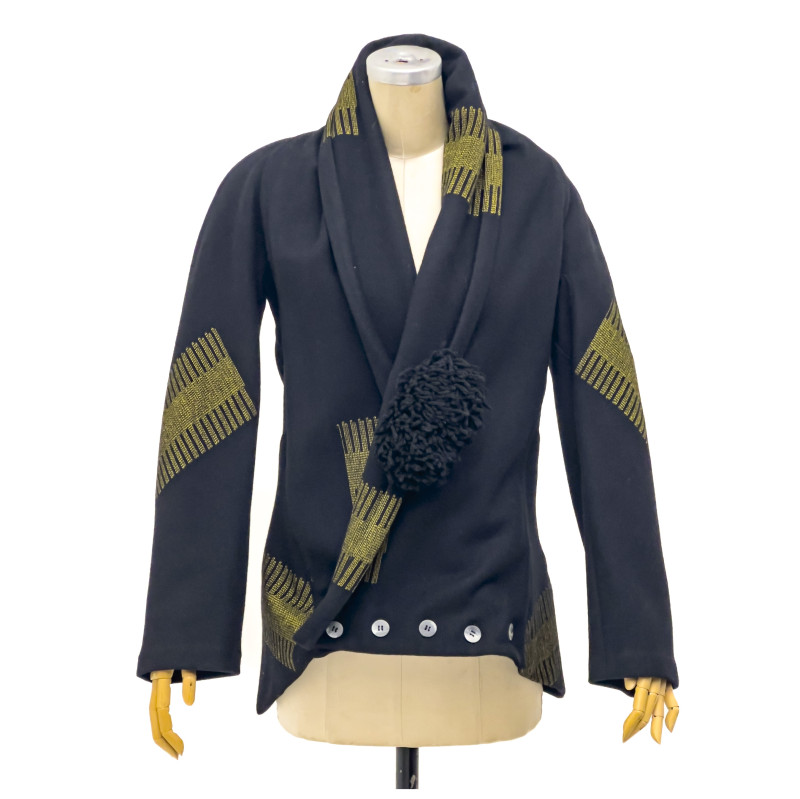 Yohji Yamamoto - Black and Gold Wool Coat