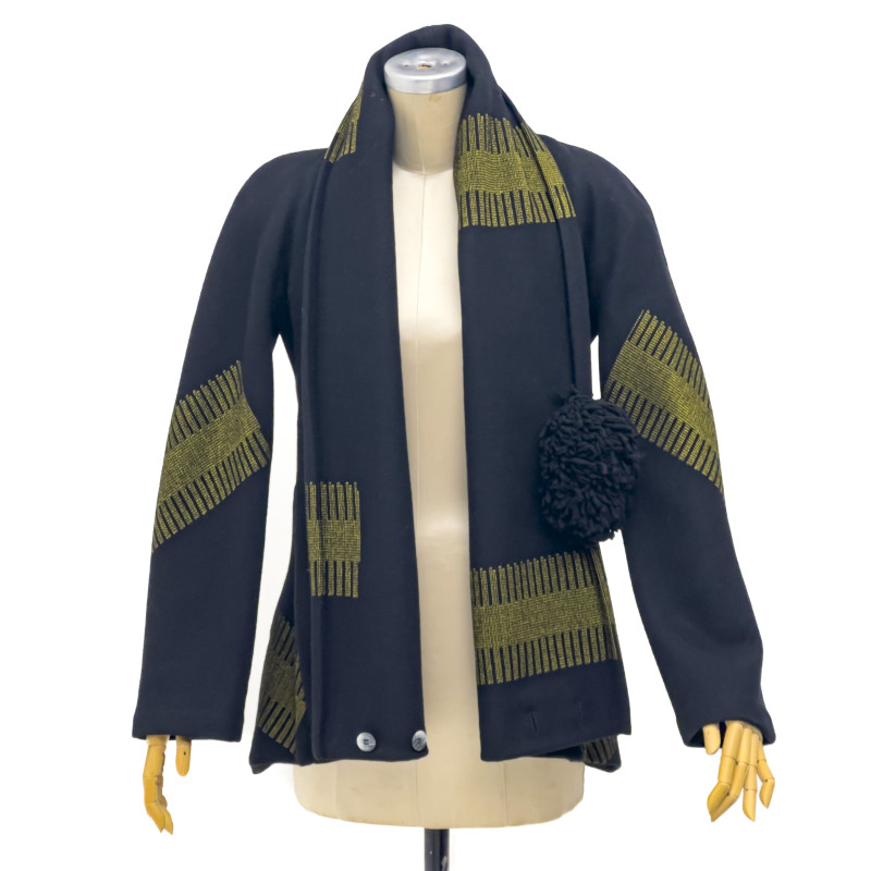 Yohji Yamamoto - Black and Gold Wool Coat