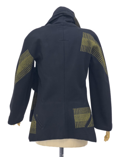 Yohji Yamamoto - Black and Gold Wool Coat