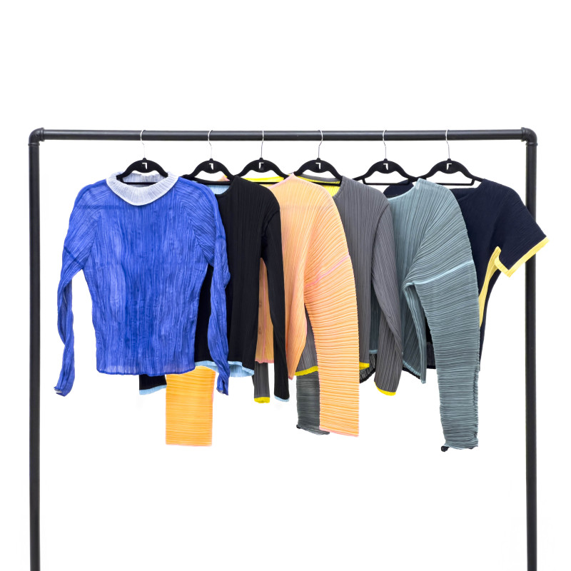 Issey Miyake - Pleats Please Two-Toned Tops, Group of 6