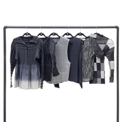 Image for Lot Issey Miyake and Others - Shirts and Tops in Shades of Gray, Group of 6