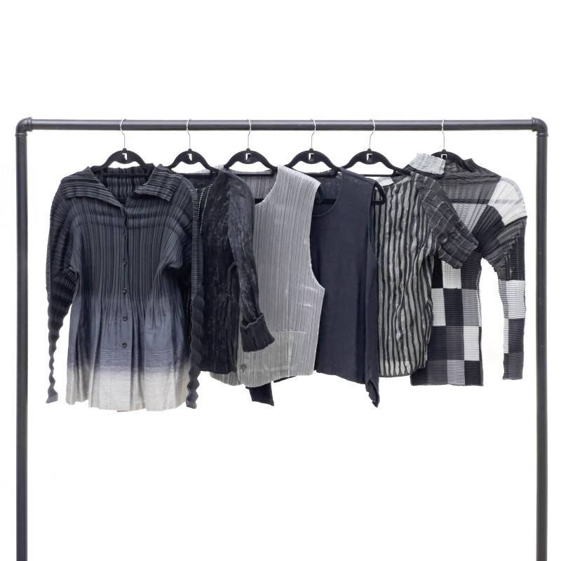 Issey Miyake and Others - Shirts and Tops in Shades of Gray, Group of 6