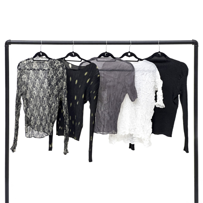 Issey Miyake - Pleats Please Shades of Gray Tops, Group of 5