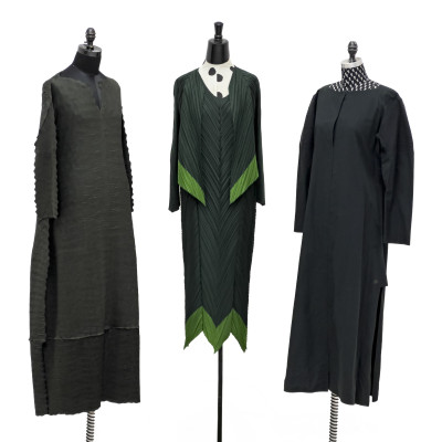 Image for Lot Issey Miyake - Green Dresses, Group of 3