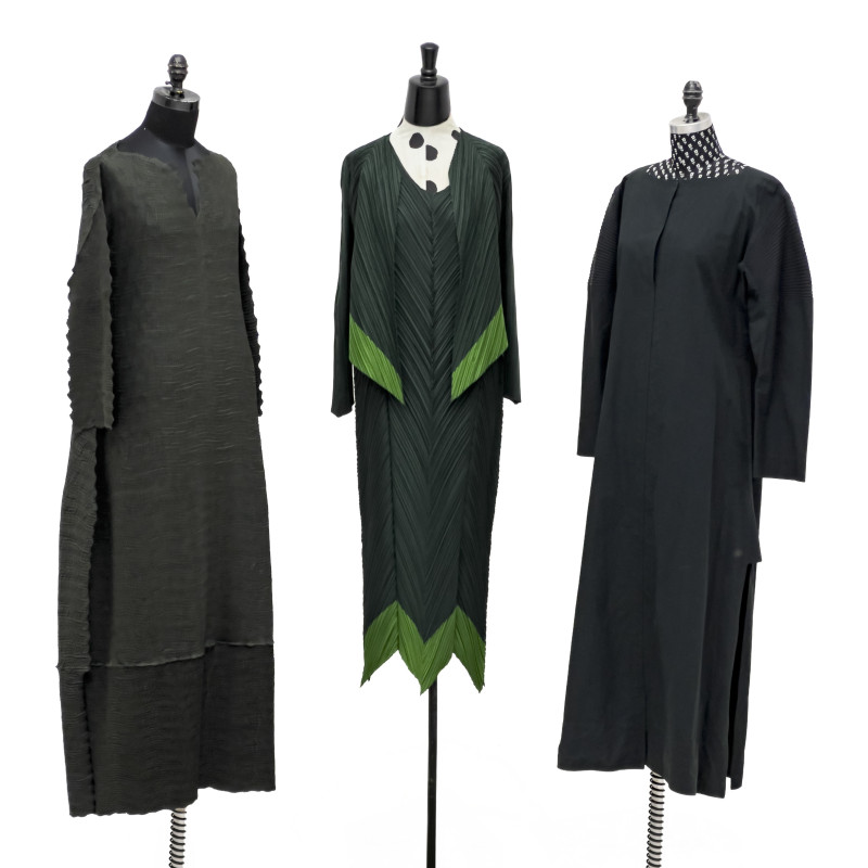 Issey Miyake - Green Dresses, Group of 3