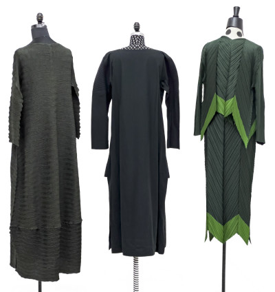 Issey Miyake - Green Dresses, Group of 3