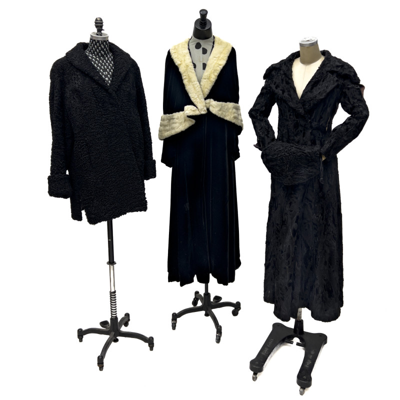 Black Fur Coats, Group of 3