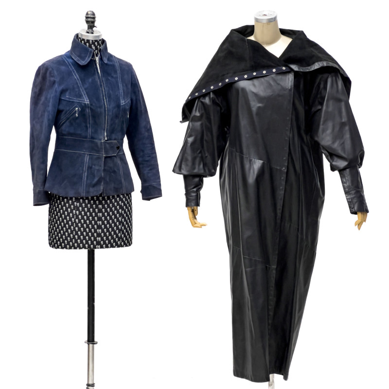 Suede Jacket and Leather Coat, 2 Pieces