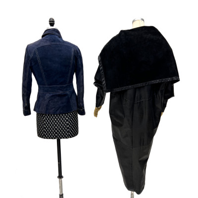 Suede Jacket and Leather Coat, 2 Pieces