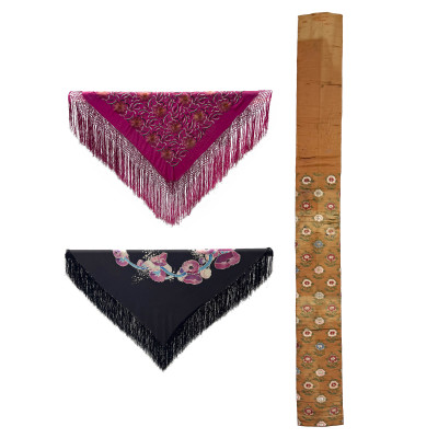 Image for Lot Two Shawls and an Obi