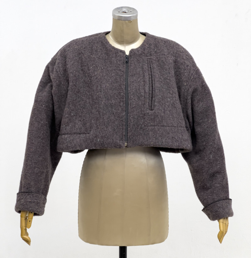 Wide Shoulder Wool Jacket