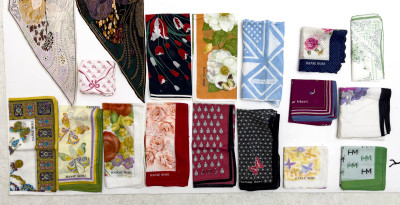 Yves Saint Laurent, Givenchy, Bottega Veneta and Others - Designer Scarves and Pocket Squares, Group of 28
