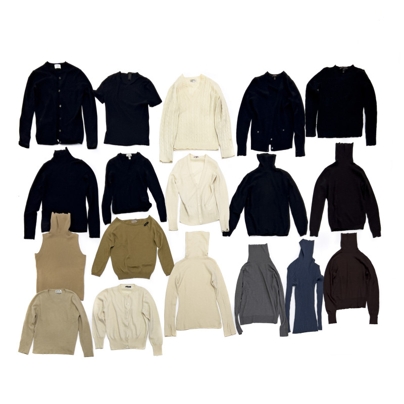 Designer Sweaters in Neutral Shades, Group of 18