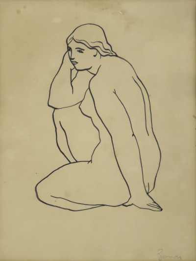 Image for Lot Unknown Artist - Drawing of a Nude Woman