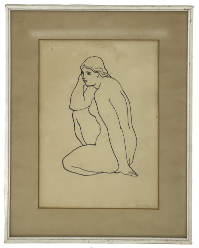 Unknown Artist - Drawing of a Nude Woman